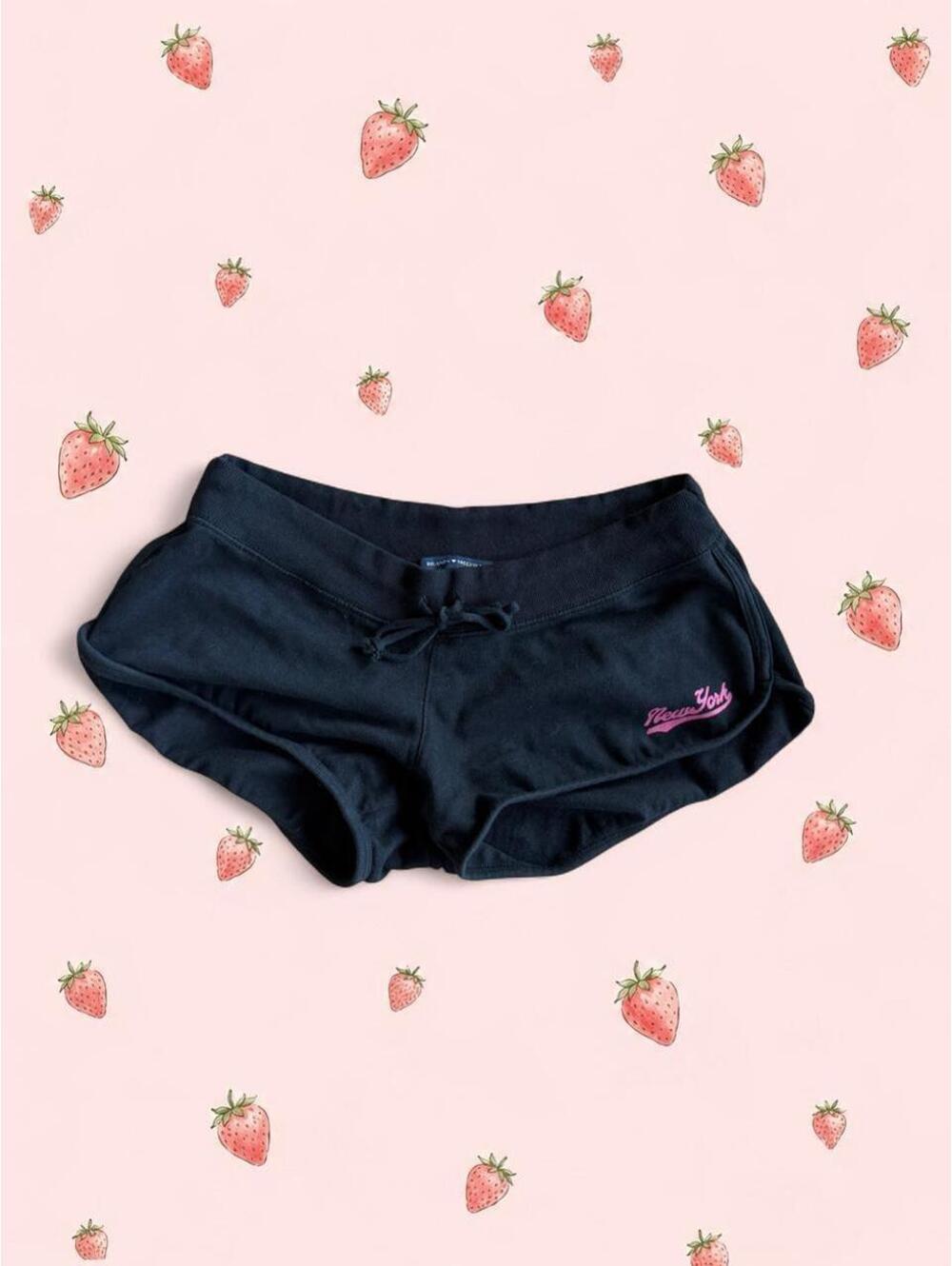 Brandy Melville black and pink New York sweatshorts